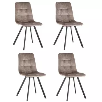 Набор стульев Bergenson Bjorn Chili 4 шт серо-коричневый винтажный велюр