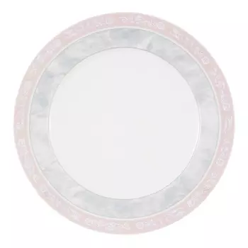 Набор тарелок 17 см Thun Яна серый мрамор с розовым кантом 6 шт