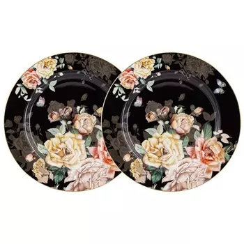 Набор тарелок 20,5 см Anna Lafarg Primavera Розамунда 2 шт чёрный