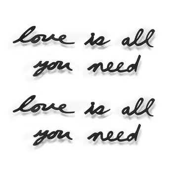 Надпись декоративная "love is all you need" настенная черная