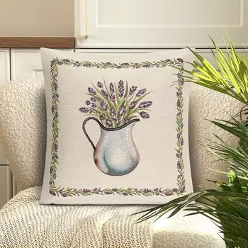 Наволочка декоративная 45 х 45 см Le Gobelin Лавандовые веточки Кувшин