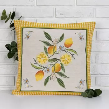 Наволочка декоративная 45 х 45 см Le Gobelin Лимонные веточки