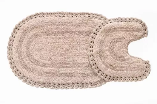 OLIVIA (пудра) Набор ков. для ванной комнаты 60х100 и 50х50см
