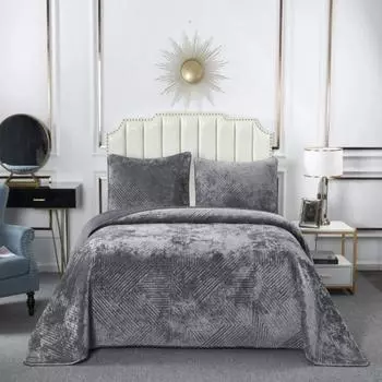 Комплект покрывало и наволочки 240 х 260 см Sofi de Marko Патрисия серый