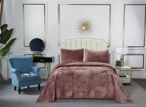 Комплект покрывало и наволочка 160 х 220 см Sofi de Marko Патрисия терракотовый