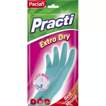 Перчатки резиновые Paclan Practi Extra Dry M в ассортименте