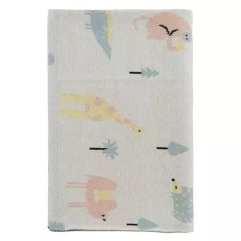 Плед 80 х 110 см Tkano Tiny world из хлопка с принтом Animalia world