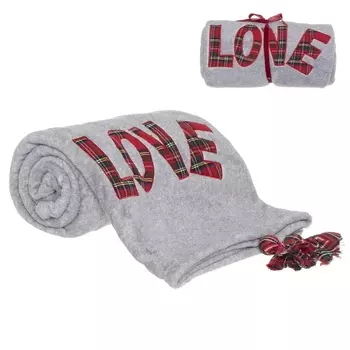 Плед Love 130x160 см серый