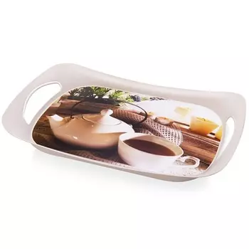 Поднос с ручками большой 49,5 х 32,5 см Эльфпласт в ассортименте