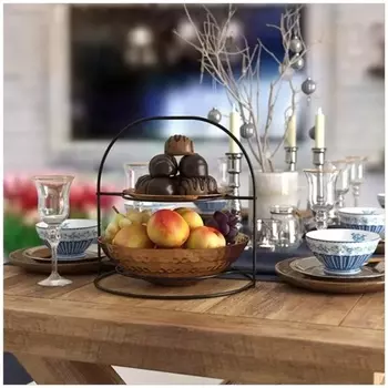 Подставка для тарелок 2 яруса Teknotel чёрная