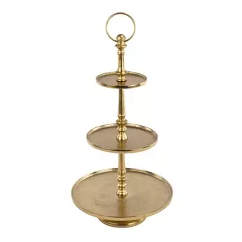 Подставка круглая 3 яруса 52 см Азалия серебряный