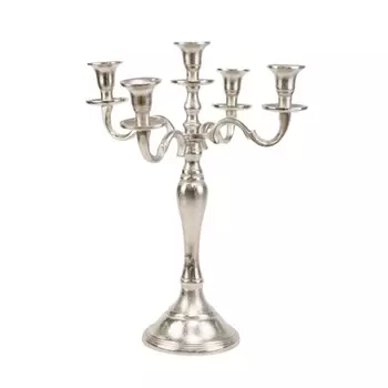 Подсвечник для 5 свечей 39 см Азалия серебряный