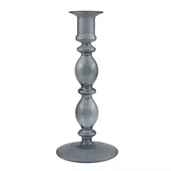 Подсвечник стеклянный Азалия Альберто серый