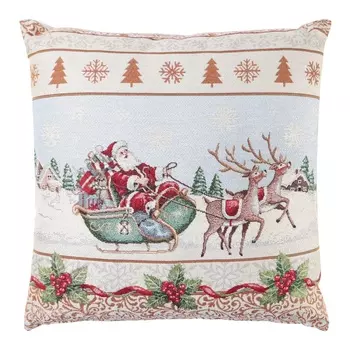 Подушка 45 х 45 см Le Gobelin Новогодний узор Упряжка