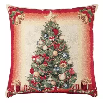 Подушка 45 х 45 см Le Gobelin Новогодняя красавица красный фон
