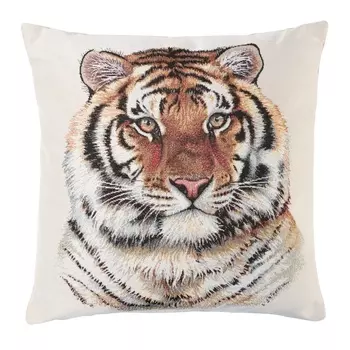 Подушка 45 х 45 см Le Gobelin Тигр бежевый фон