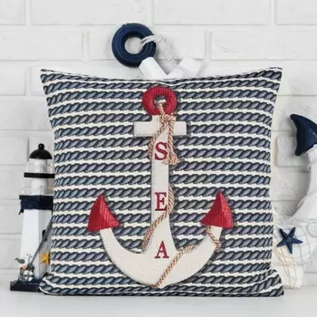Подушка декоративная 44 х 44 см Le Gobelin Морской клуб Якорь