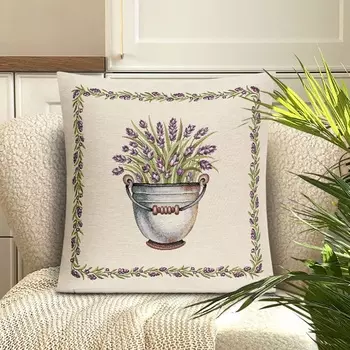 Подушка декоративная 45 х 45 см Le Gobelin Ваза Лавандовые веточки