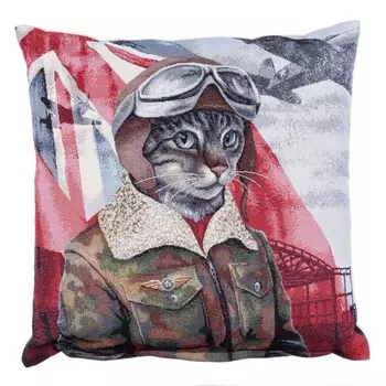 Подушка декоративная 45 х 45 см Le Gobelin Кот-лётчик