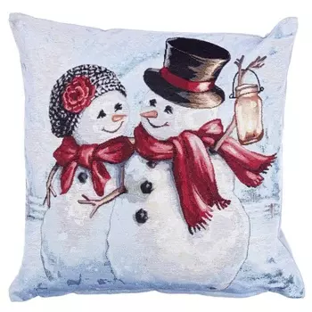 Подушка декоративная 45 х 45 см Le Gobelin Влюблённые снеговики