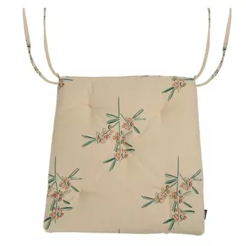 Подушка на стул из хлопка с графичным принтом Tkano Обед рябинника