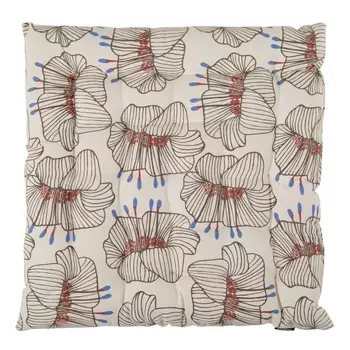 Подушка на стул из хлопка с принтом Цветы Tkano Prairie