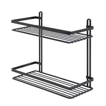 Полка в ванную прямая 2 яруса Tekno-tel чёрный