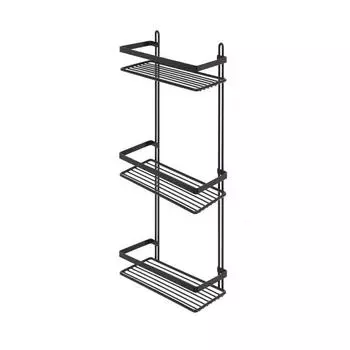 Полка в ванную прямая 3 яруса Tekno-tel чёрный