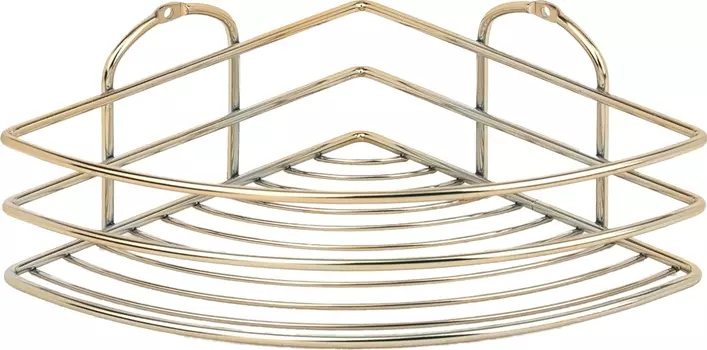 Полка в ванную угловая Tekno-tel золотистый