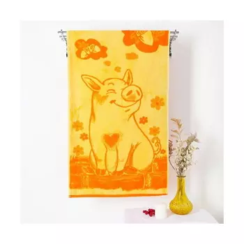 Полотенце махровое Lucky Pig 50 x 90 см оранжевый