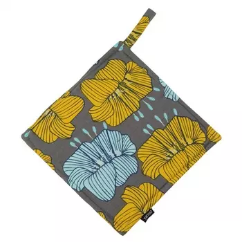 Прихватка из хлопка Tkano Prairie Цветы серый