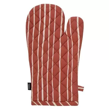 Прихватка-варежка 17,5 x 33 см Tkano Prairie Полоски из хлопка терракотовый
