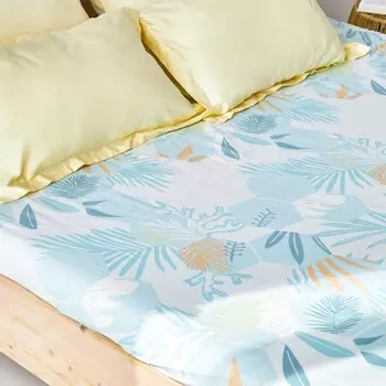 Простыня на резинке 180 х 200 см Melograno Abstract Print Leaf