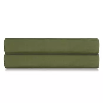 Простыня на резинке из сатина оливкового цвета Tkano 200 х 200 см