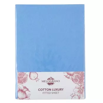 Простыня натяжная трикотажная 200 x 200 см Melograno светло-голубой