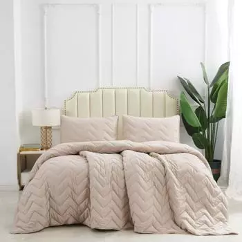 Комплект покрывало и наволочка 160 х 220 см Sofi de Marko Робби бежевый