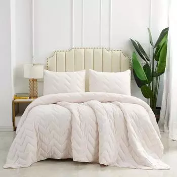 Комплект покрывало и наволочка 160 х 220 см Sofi de Marko Робби кремовый