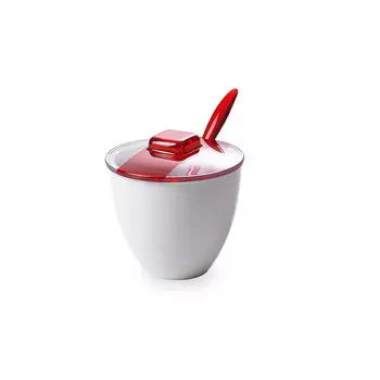 Сахарница с крышкой и ложкой 180 мл Omada Square красный