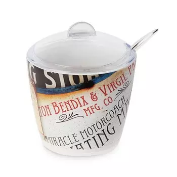 Сахарница с крышкой и ложкой 230 мл Omada Plexart Vintage Signs