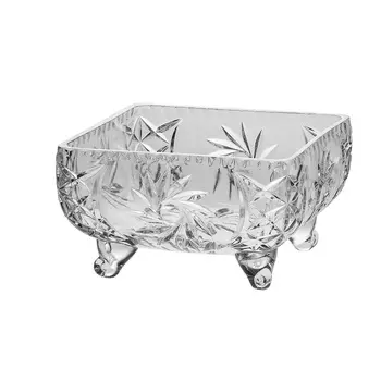Салатник квадратный на ножках Crystal Bohemia Pinwheel хрусталь