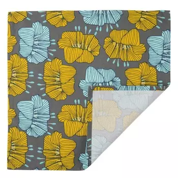Салфетка сервировочная 45 x 45 см Tkano Prairie Цветы из хлопка серый