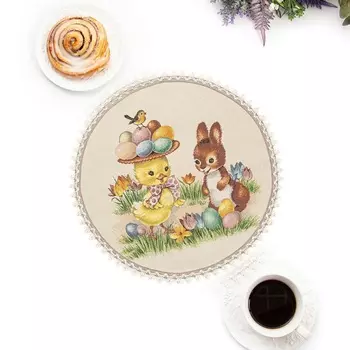 Салфетка сервировочная круглая 45 см Le Gobelin Крашенки