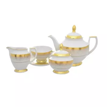 Сервиз чайный на 6 персон Falkenporzellan Deluxe Shape Rio White Gold