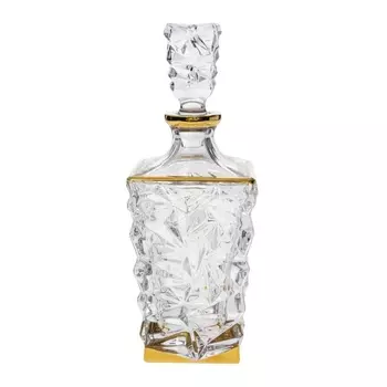 Штоф для виски 900 мл Bohemia Jihlava Glacier позолота