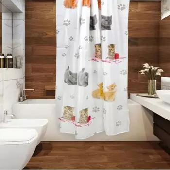 Штора для ванной комнаты 180 х 180 см Dasch Котята