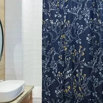 Штора для ванной 180 х 200 см Tkano Russian North Лесные кружева