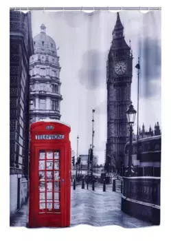 Штора для ванных комнат 180 х 200 см Ridder Telephone Box красный
