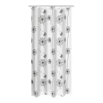 Штора для ванных комнат 180 х 200 см Ridder Moonflower белый-черный