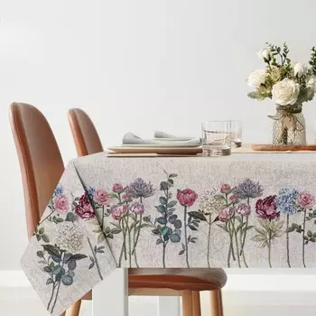 Скатерть 165 х 300 см Le Gobelin Розы и гортензии