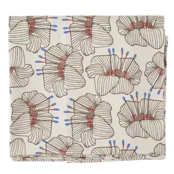 Скатерть 170 х 170 см Tkano Prairie Цветы из хлопка молочный